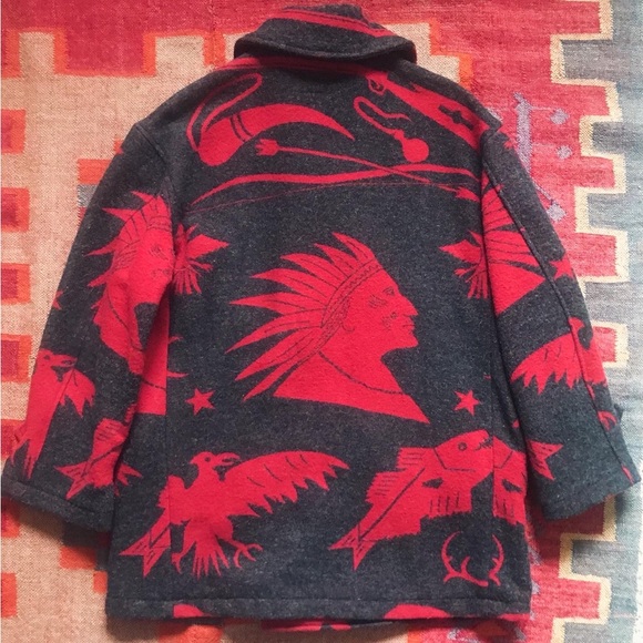 Vintage Ralph Lauren Native American Wool Coat w/ Belt - Picture 5 of 5